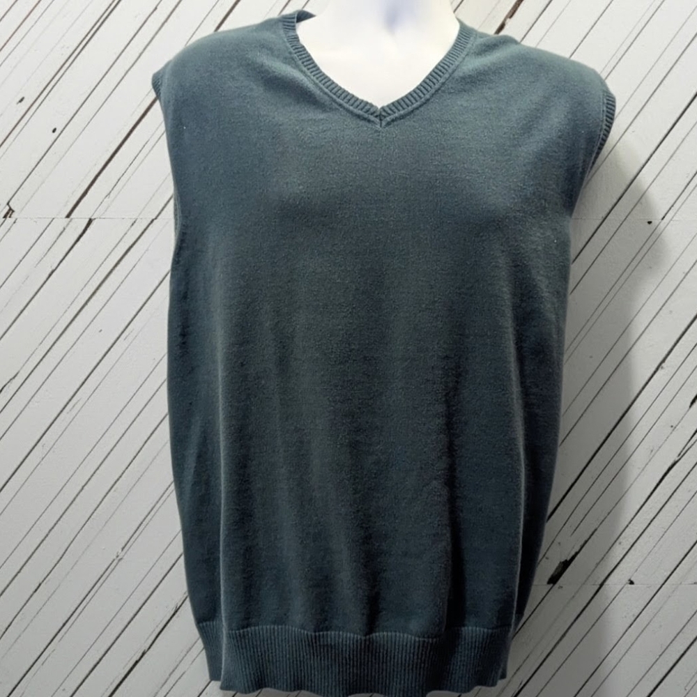 90s Alexander Julian Colours Olive V-Neck Sweater Vest